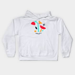 Floral Abstract Shapes Kids Hoodie